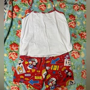 Colorful Cartoon Print Pajama Set